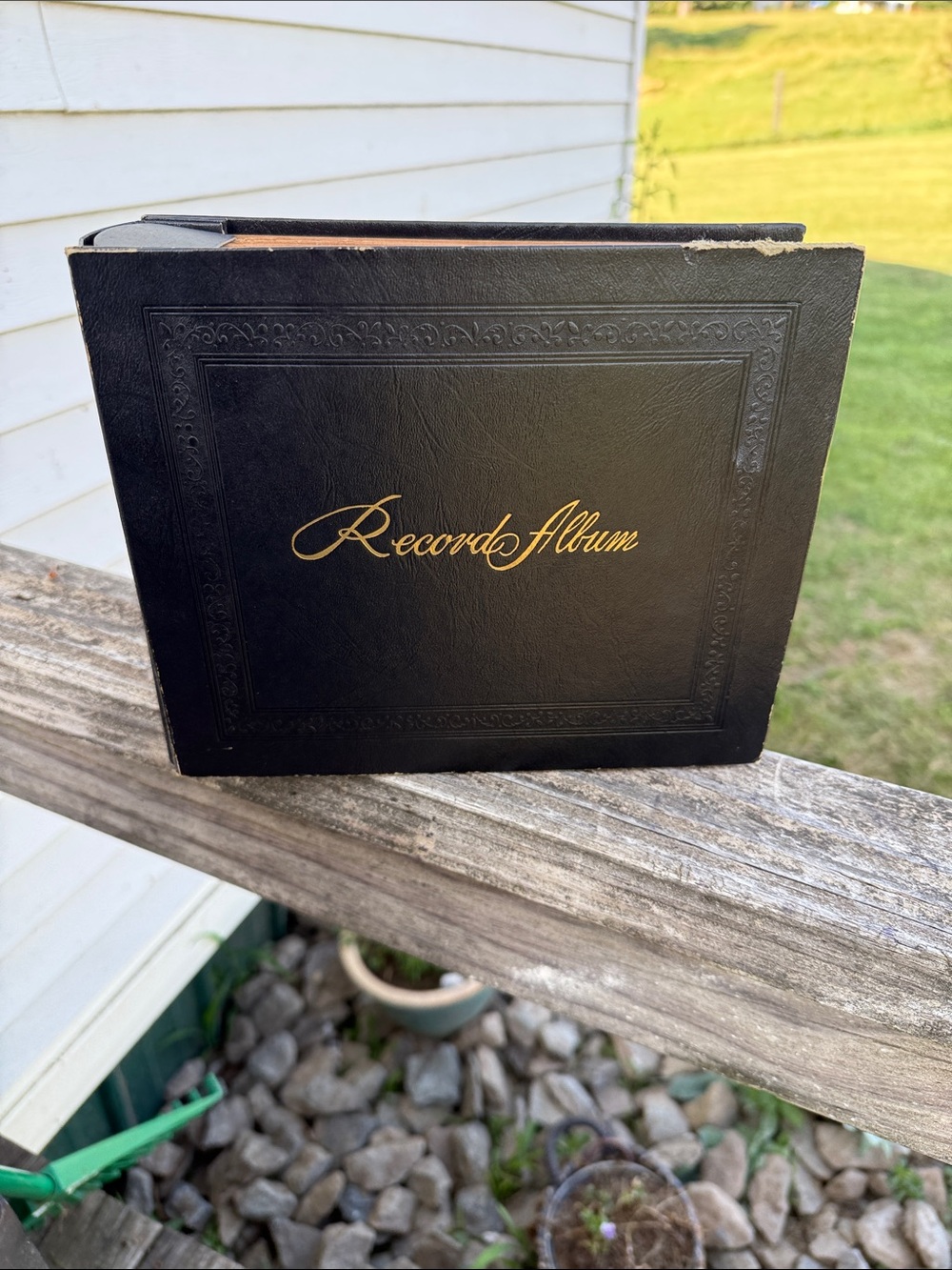 Black Records Album Coffee Table Book with Gold Script